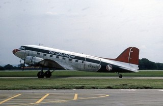 Original Aircraft Slide Air Atlantique DC 3 G AMPY Manchester 1987 (A069)