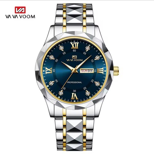 Reloj Para Hombre Con Diamantes De Agua Lujo Brillo 41 Mm Acero Inoxidable - Imagen 1 de 17
