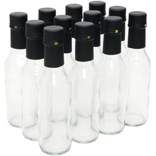 Reusable 5 Oz Clear Glass Bottles with Heat Shrink Capsules - Gourmet Essentials