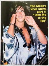 MOTLEY CRUE~NIKKI SIXX~ORIG 1986 POSTER~FULL PAGE PRINT MAGAZINE PINUP CLIPPING