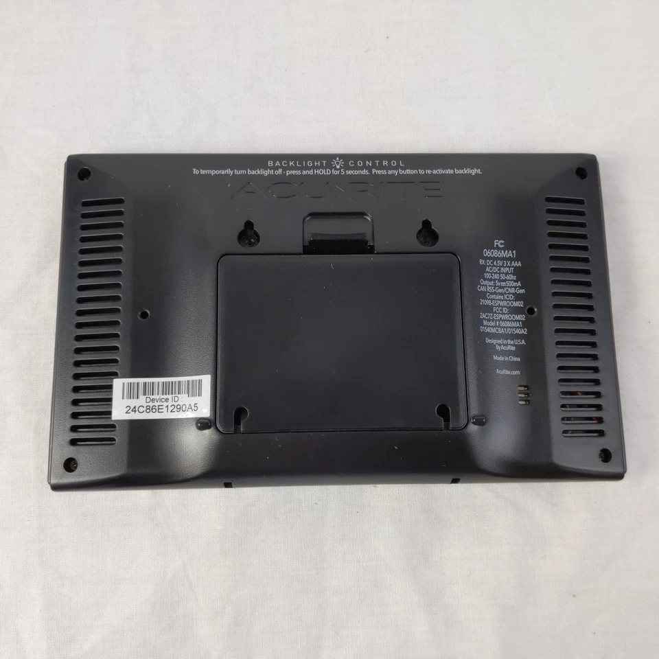 AcuRite Wi-Fi Color Display for 5 in 1 Weather Sensor - Black - Image 4 of 4