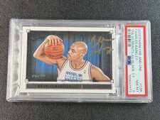 CHARLES BARKLEY PSA 8 2019 PANINI ONE AND ONE TIMELESS MOMENTS BLACK AUTO 1/1