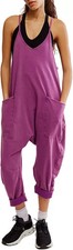 Free People Movement Women's Size M Hot Shot Jumpsuit Deep Mulberry
