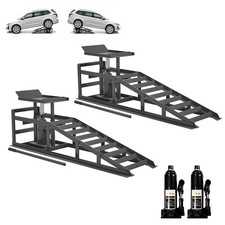 2 Packs Hydraulic Car Ramps for Oil Changes-Drive Up Car Lift Ramps