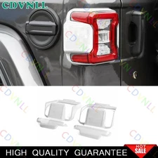 For Jeep Wrangler JL JLU 2018+ Bright White Taillight Rear Lamp Frame Trim Decor
