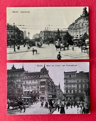 2 x AK BERLIN um 1910 Alexanderplatz und Unter den Linden   ( 176885