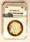 1896 Rare Date MS 65  PL Proof-like Album  Toned Morgan Dollar PCI