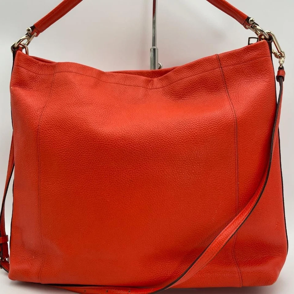 Authentique sac à bandoulière Coach, cuir, orange, bandoulière - Photo 3/4