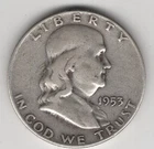 1953 D FRANKLIN HALF DOLLAR 90% SILVER DENVER MINT .50¢ UNITED STATES OF AMERICA