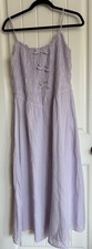 American Eagle Bella Bow Midi Dress Lavender Spaghetti Strap Cotton Lined Sz M