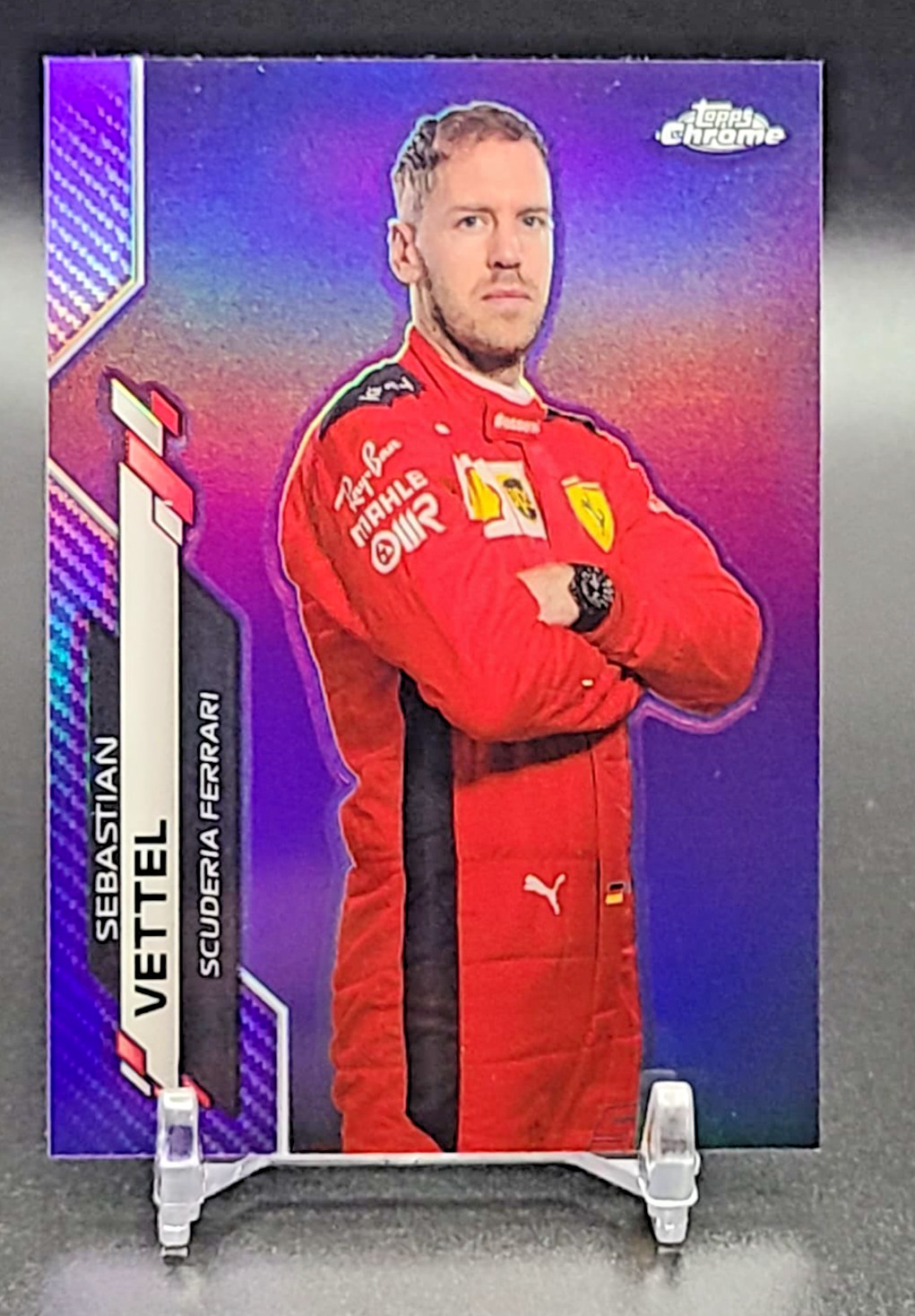 2020 Topps Chrome F1 Sebastian Vettel Portrait Purple Refractor /399 #3 RC