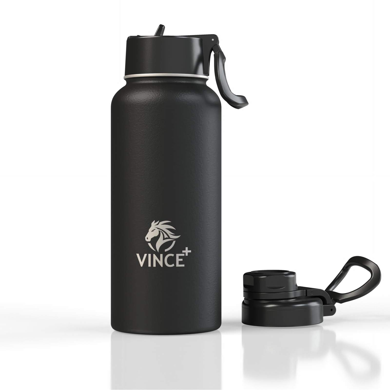 Vince+ 32oz Triple Insulated Stainless Steel Water Bottle with Straw, BPA-Fre...
