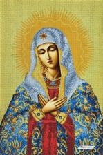 Mother of God Bead Embroidery Kit DIY Stamped Bead Needlepoint Beadwork A3010