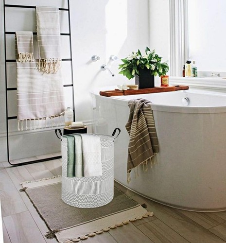 Laundry Basket Laundry Hamper Waterproof Linen Collapsible Storage Bin With Hand - Picture 5 of 7