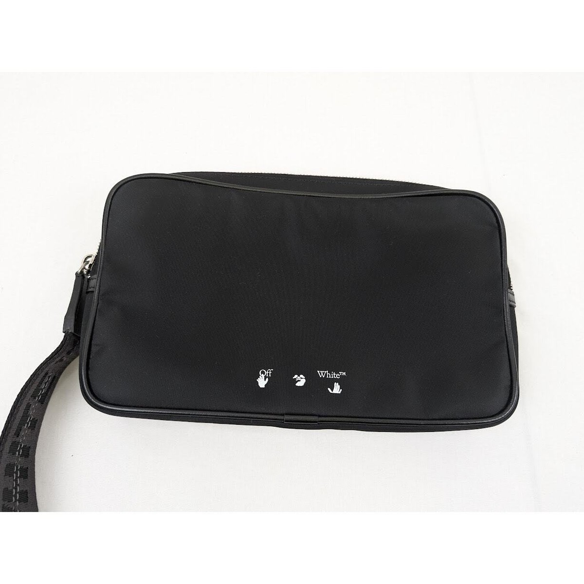 Off-White Off White Logo Nylon Pouch Bag in Black BNWT OS | eBay