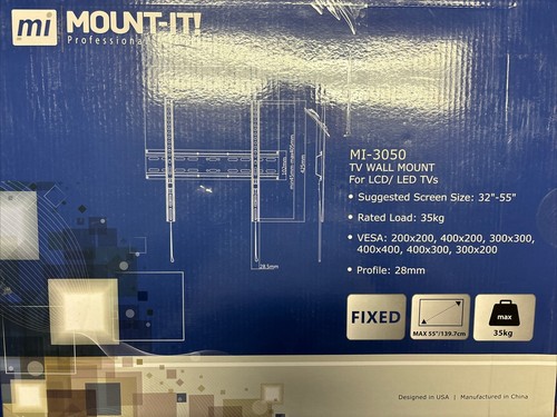 Mount-It MI-3050 FIXED Slim TV Wandhalterung 32-55" Fernseher bis 77lbs - Bild 5 von 6
