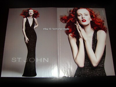 ST. JOHN 2-Page PRINT AD Spring 2010 KAREN ELSON beautiful redhead GREG KADEL
