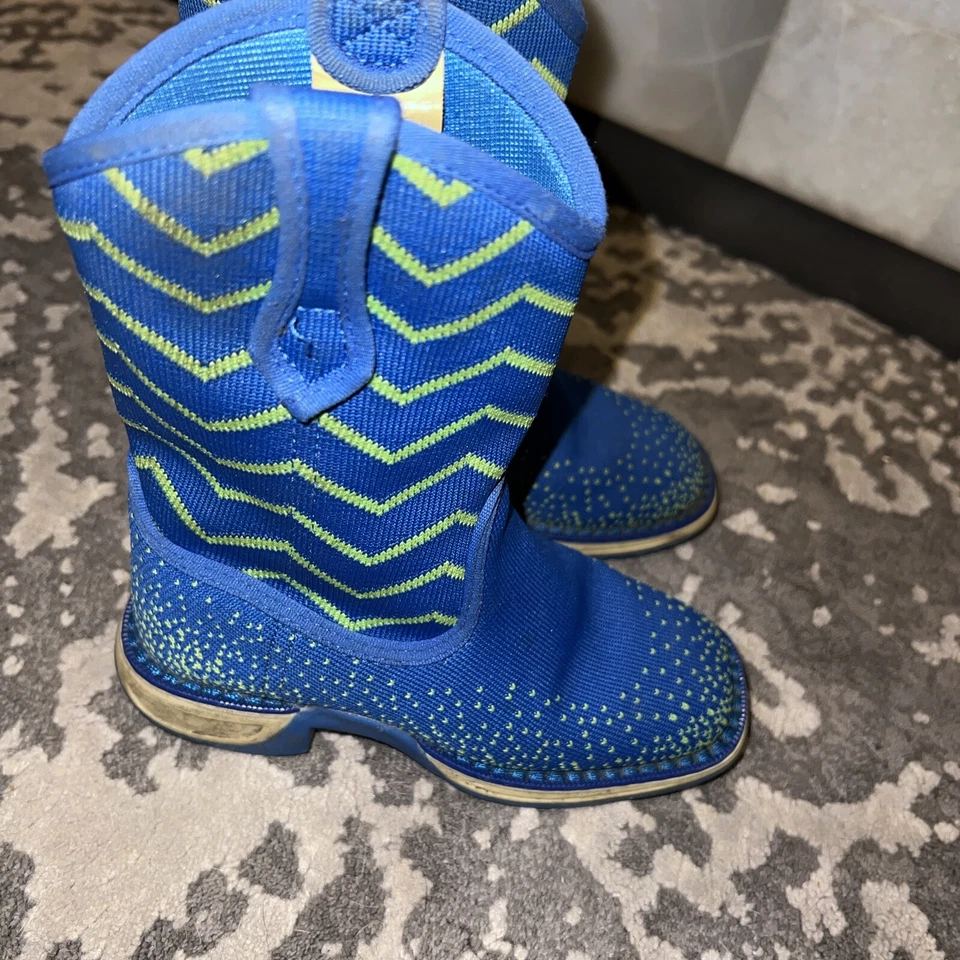 Botas de Vaquero Laredo Niños Ziggy Perform Air Punta Cuadrada Talla 10 Unisex Azul Verde Foto 2 de 4