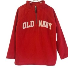 New Old Navy Boys Red Long Sleeve 1/4 Zip Fleece Pullover Size 5T