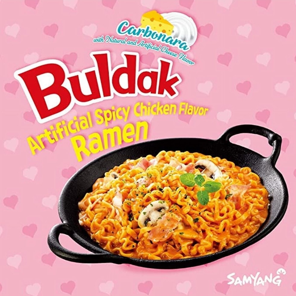 (Pack de 5 X 2) Samyang Buldak Carbonara Fideos de Pollo Picantes Ramen. K- Food.