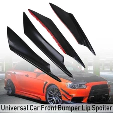 4X Car Universal Front Bumper Lip Splitter Fins Body Spoiler Canards Refit Kit