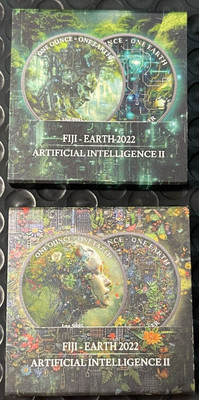 TWO 2022 1 Oz 999 Silver Master Mind Artificial Intelligence II BU Colored Coins