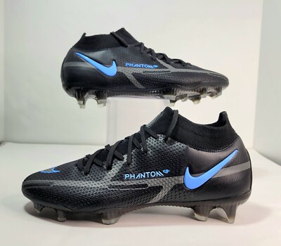 NIKE PHANTOM GT2 DF FG ELITE Flyknit Mens Soccer Cleats Black Gray