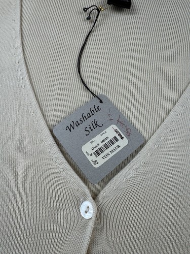 Anthology 100% Seide Elfenbein Strickjacke Pullover Größe XL - Bild 2 von 10