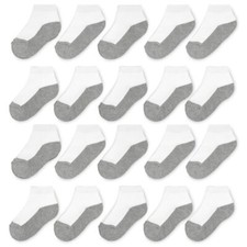 Wonder Nation Baby and Toddler Ankle Socks, 20-Pack, White, Size: 6-18