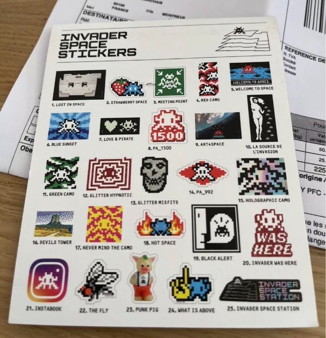 Invader Space Station Invader Art Limited Edition Sticker #21e554
