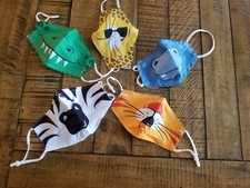 2 PC KIDS BOY/GIRL FACE MASK ZOO ANIMALS WASHABLE/REUSABLE SCHOOL DAYCARE