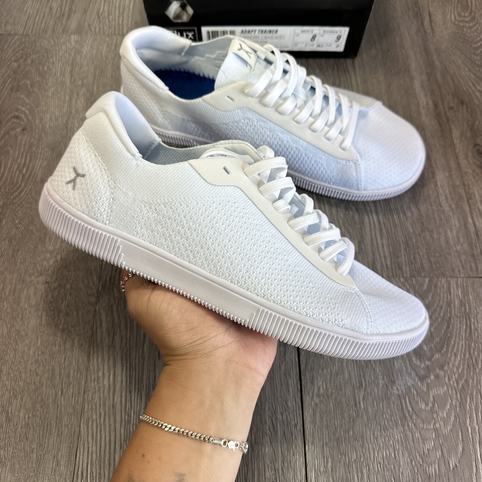 SAOLA Flux Adapt Trainer piedi nudi tripla maglia bianca suola bianca ATWW 0010 uomo 8 donna 9