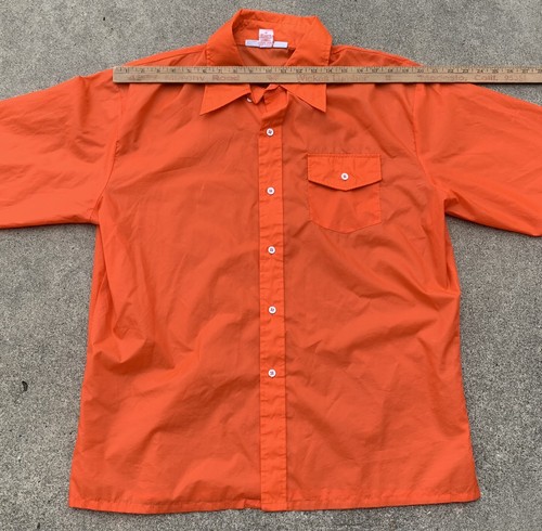 Camisa de nailon vintage SKYR by Scandia Trading Winchester Mass naranja años 70 para hombre XL - Imagen 20 de 24