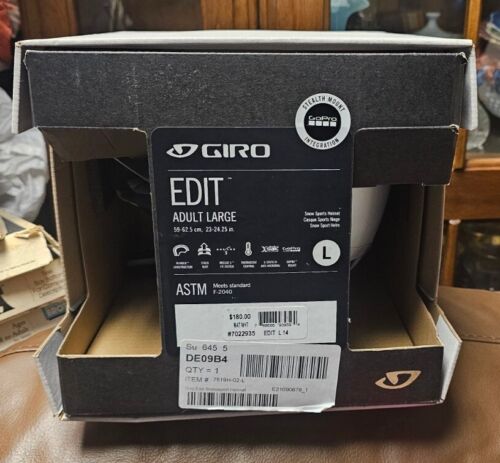 GIRO EDIT SKI SNOWBOARD HELMET MATT WHITE ADUKT LARGE