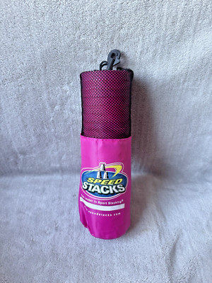 WSSA Official Speed Stacks 15 Hot Pink Stapelbecher & beschädigte Tragetasche