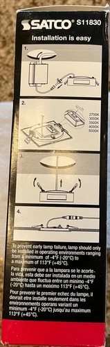SATCO S11830 6" SQUARE COLOR SELECTABLE DIRECT WIRE DOWN LIGHT QTY. 3 - Picture 6 of 7