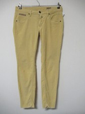 120/8 Herrlicher Cord Hose W31 senf gelb Stretch Feincord Touch Cropped Kordhose