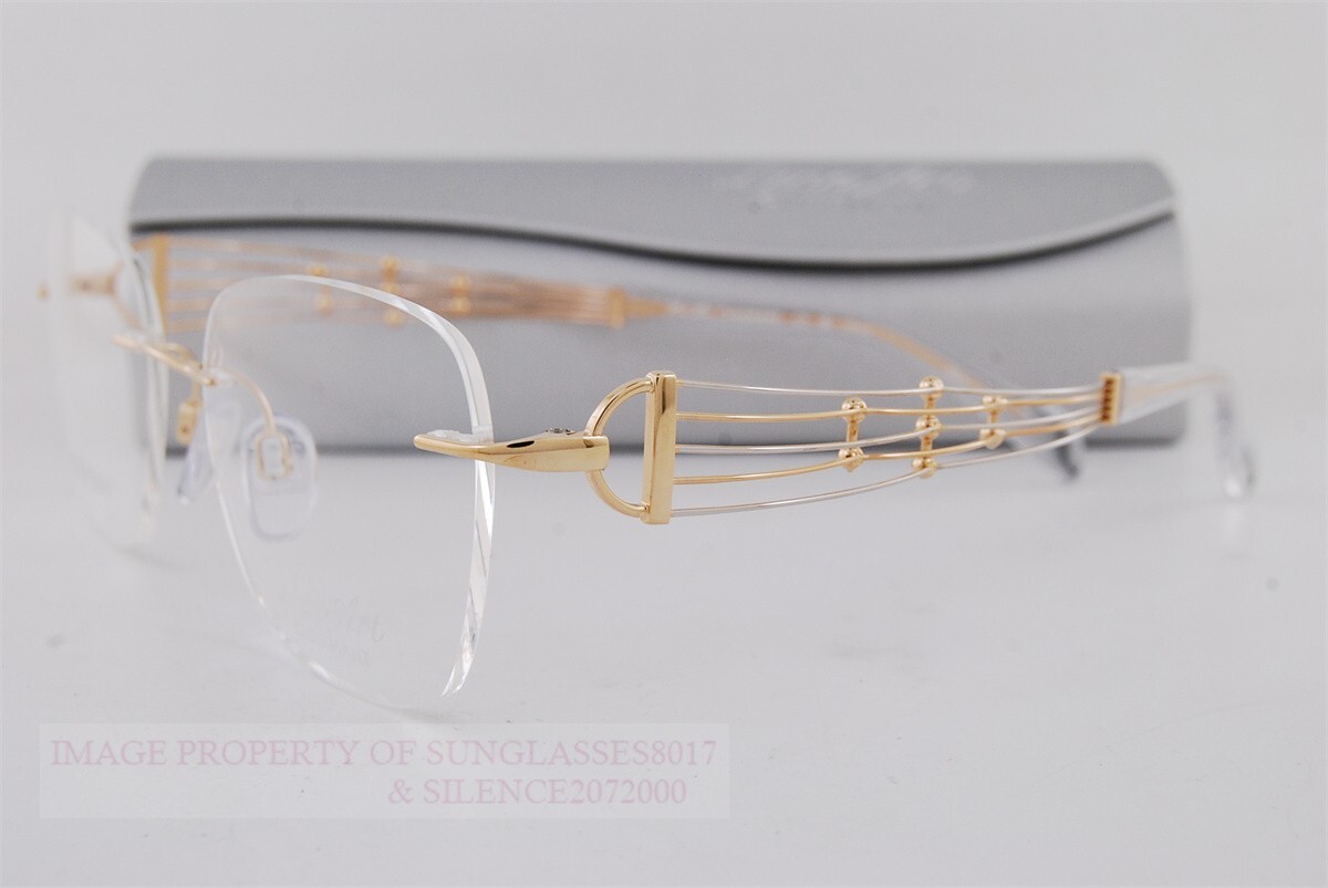 Charmant Eyeglasses Pure Titanium Color BE Japan Frames Only  Gold 52-19-135 Vintage CHARMANT Pure Titanium 7628 GW GOLD UNIQUE  main image 2