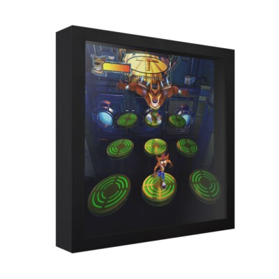 Crash Bandicoot 2 (Tiny Tiger Boss) - 3D Shadow Box Frame (9'' x 9'')  Gaming Art