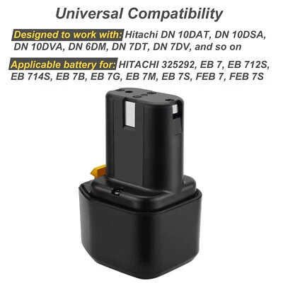 TECMANA 7,2V 4Ah Batterie pour Hitachi EB7 NR90GC EB7S EB712S FEB7 EB714S BCC715 325292