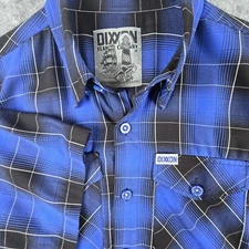 Dixxon Casual Button Down Shirt The Cape M Plaid Short Sleeve Bamboo Blend