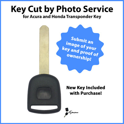 -Key Cut by Photo- Service for Honda Philips 46 Transponder Chip Key Replacement