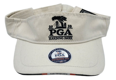Fanatics PGA Harding Park Visor Hat Cap One Size Adjustable Natural Off White