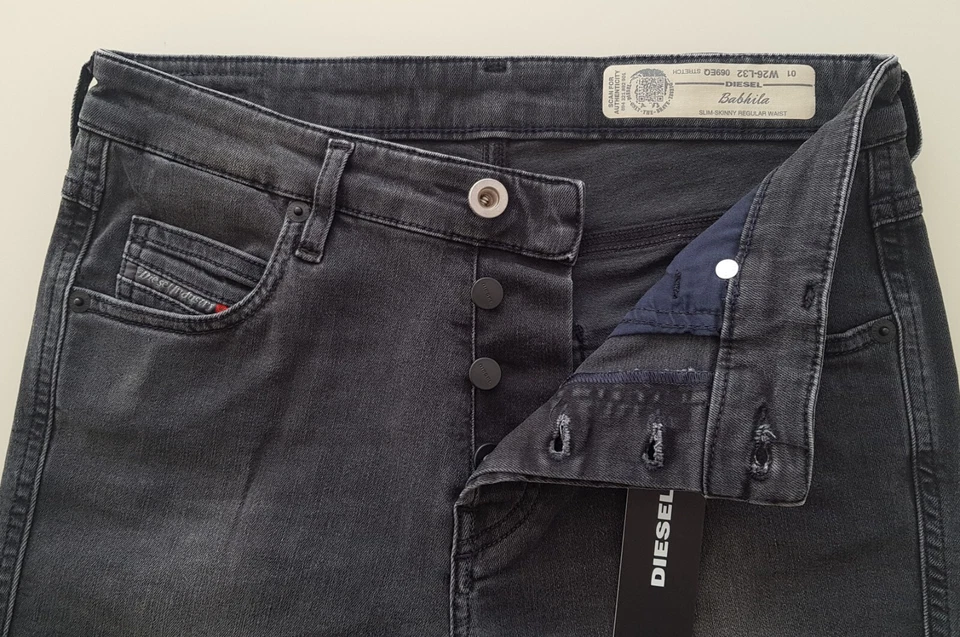 Diesel Damen Jeans Babhila Slim Skinny Regular Stretch Dunkelgrau Gr: 26 / 32 - Bild 4 von 4