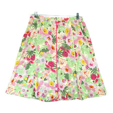Vintage Requirements A-Line Skirt Floral Green/Pink/Yellow Lined Size 16