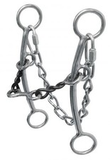 Showman Sweet Iron Twisted Mouth Bit w/ Dogbone  Curb Chain
