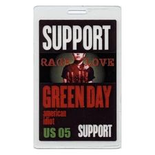 Green Day 2005 Concert Laminated Backstage Pass American Idiot Tour