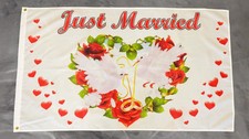 Fahne Flagge Hochzeit - Just Married - 90 x 150 cm