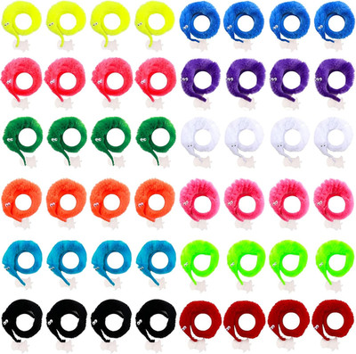 48 Pcs Magic Twisty Worm Wiggly Twisty Fuzzy Worms on a String Magic Worm Toys f