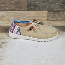 Hey Dude Wendy Funk Baja Womens Loafer Shoes Sz 7 Natural Slip On Round Toe